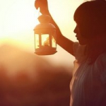 唯美女头带夕阳图片