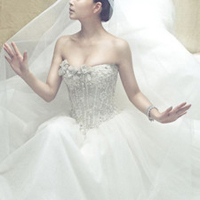 女生穿漂亮白色婚纱QQ头像图片(图70)