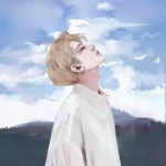 闭眼仰头动漫男生头像图片