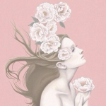 手绘孤独女生头像图片