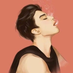 动漫吐烟的帅气男头图片