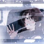 二次元隔着玻璃下雨女头图片