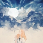 漫画安静温柔拿气球女头图片