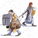 漫画情侣向左走向右走头像图片