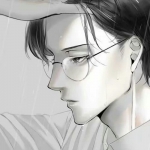 黑白伤感动漫眼镜男头