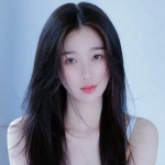 干净乌黑长发女头图片