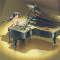 唯美弹钢琴二次元少女头像图片(图2)
