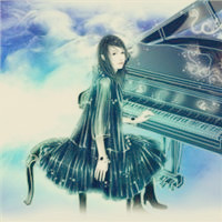 唯美弹钢琴二次元少女头像图片(图4)