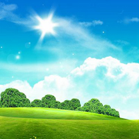 蓝天白云绿草风景头像图片(图2)