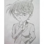帅气柯南简单素描头像图片