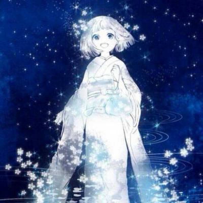 蓝色系动漫头像女生