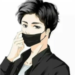 超酷的二次元口罩男头像图片