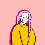 手绘个性的女生插画头像高清大图