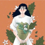 唯美高清简单的插画女头手绘