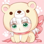 可爱动漫高清戴动物头套的萌系女头图片