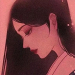 古风高清动漫的红色朦胧滤镜女头图片
