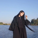 长发的女头黑色高冷古风高清图片