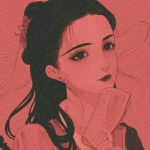 古风好看高清的唯美红色滤镜女头图片