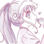 动漫高清可爱的女头紫粉色系图片