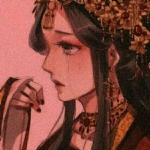 伤感红色滤镜头像女生古风动漫图片