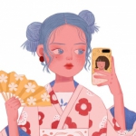 个性好看的日系手绘高清女头图片