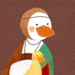 手绘高清可爱的网红鸭子可爱卡通头像图片