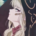 动漫高清脸上贴创可贴的女头图片