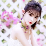 清新唯美戴花环女头图片