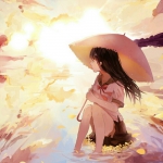 唯美打伞漫画高清女头图片