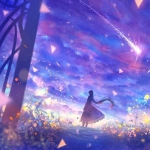 女生梦幻漫画背影头像图片