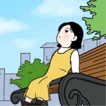 女生发呆漫画头像图片