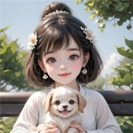 少女与狗狗的温馨时刻头像图片
